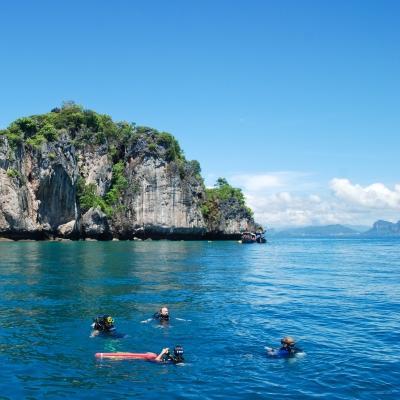 A view of the bright blue ocean where we have our conservation volunteering project in Thailand for high school students Projects Abroad volunteers go diving as part of our Conservation Project in Thailand for teens